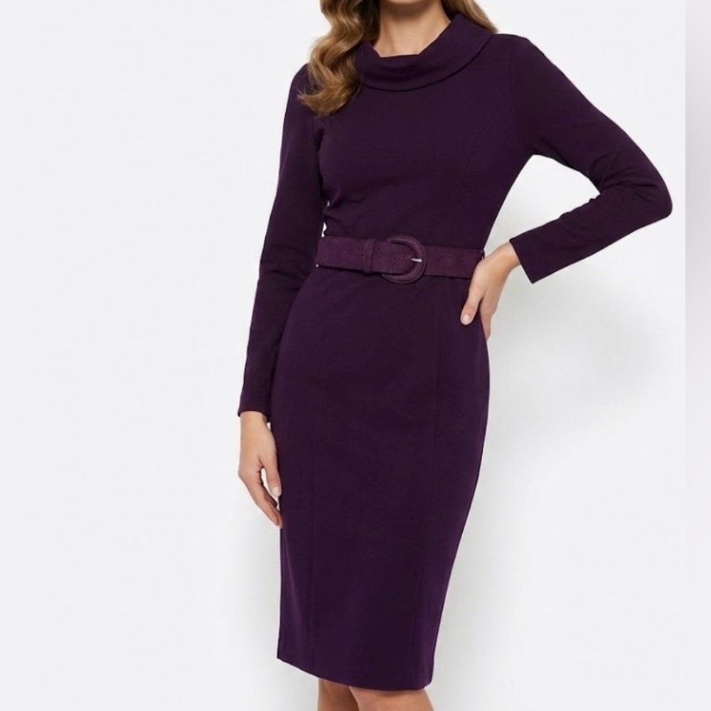 TALBOTS Deep Purple Cowl Neck dress